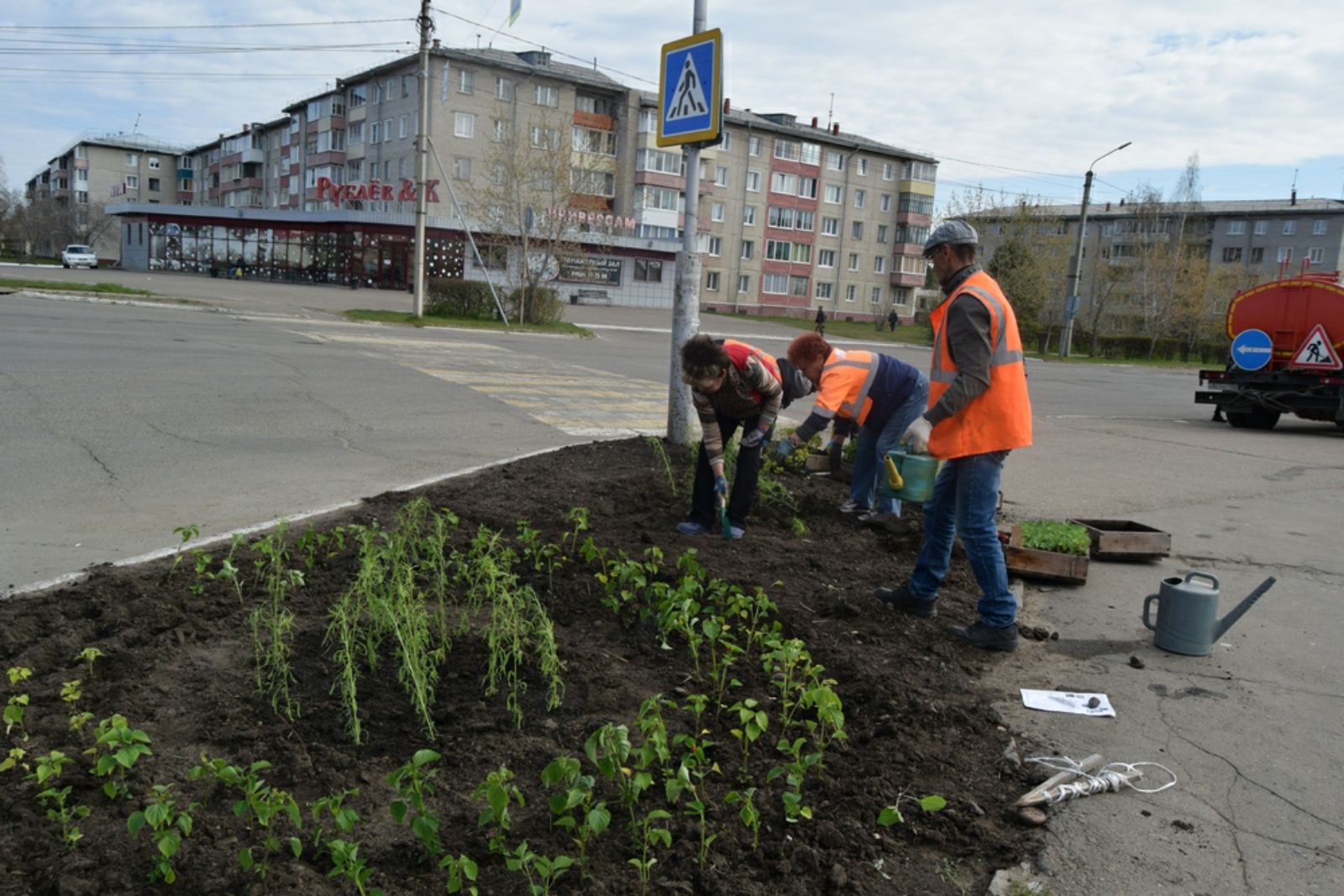 В городе началась посадка цветов